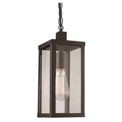 Trans Globe Lighting 40756 BK Oxford 14.25" Outdoor Black Industrial Hanging Lantern